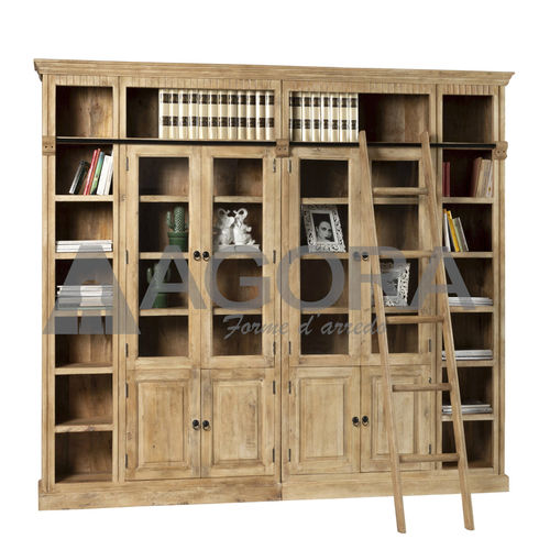 Klassisches Bücherregal - EVRY  - AGORA' SRL - Massivholz / Akazie / Eisen
