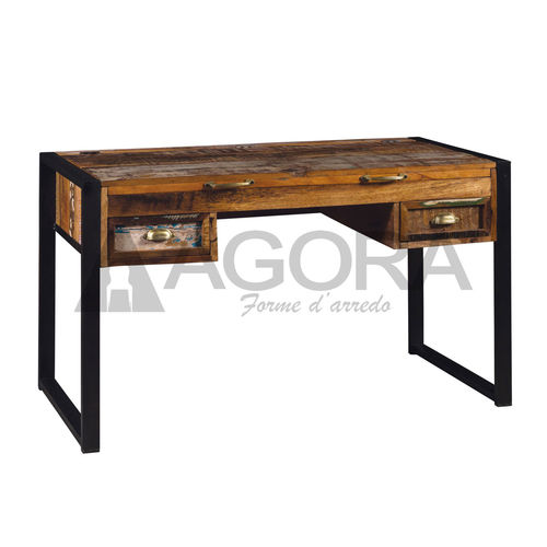 Bodenstehender Schreibtisch - ART. 688-000578 - AGORA' SRL - klassisch / Massivholz / aus recyceltem Material