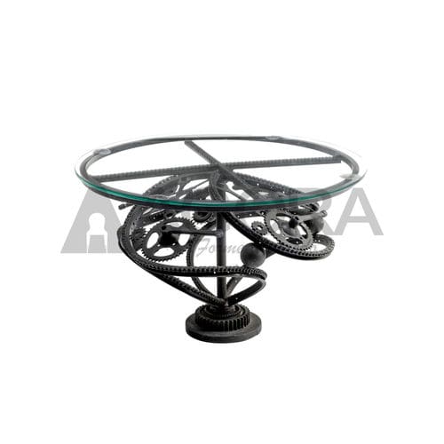 Couchtisch / originelles Design - STREET  - AGORA' SRL - Glas / Gestell aus Metall / rund