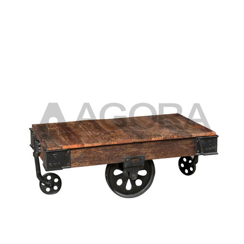 Couchtisch / originelles Design - RAILWAYS  - AGORA' SRL - Massivholz / Gestell aus Metall / rechteckig