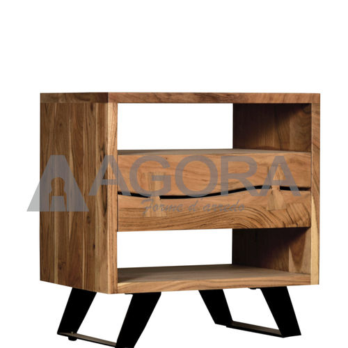 Moderner Nachttisch - FOSTER - AGORA' SRL - Massivholz / Gestell aus gestrichenem Metall / rechteckig