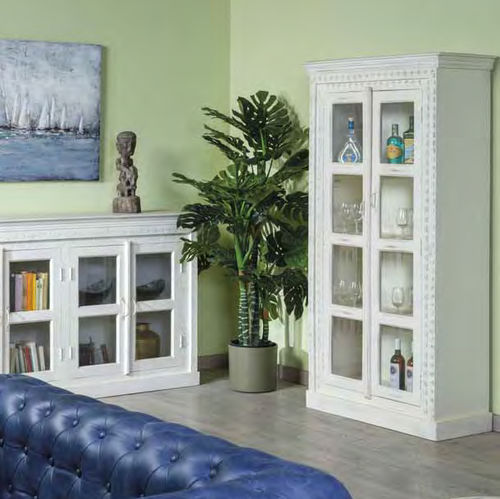 Traditioneller Vitrinenschrank - CHAGALL  - AGORA' SRL - freistehend / Massivholz / Sperrholz