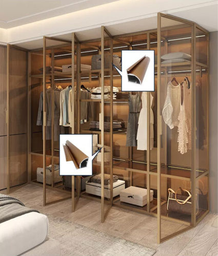 Moderner Kleiderschrank - Singapore - Aplus Hardware Supplier - Glas / Aluminium / mit Schwingtür