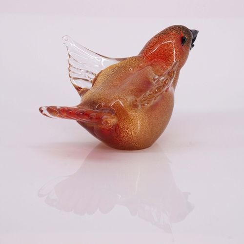 Muranoglas-Skulptur - Bird  - Wave Murano Glass srl - Gold / freistehend / gold