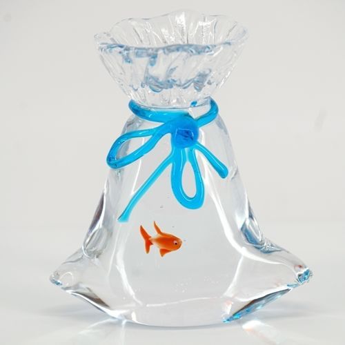 Muranoglas-Skulptur - Mini aquarium  - Wave Murano Glass srl - freistehend / farblos / Tier