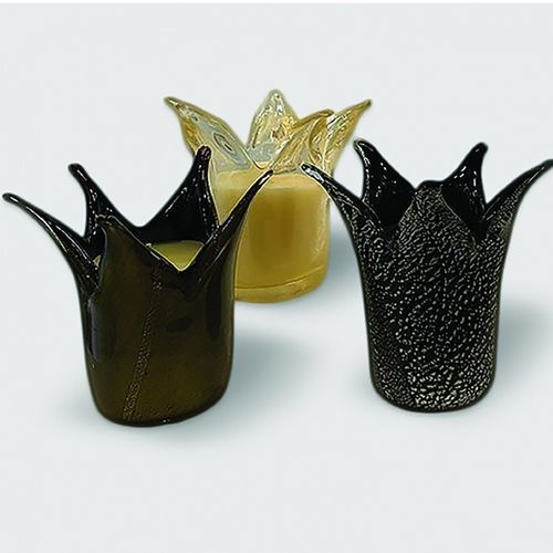 Muranoglas-Kerzenhalter - Crown - Wave Murano Glass srl - Gold