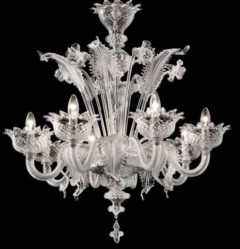 Klassischer Kronleuchter - LISZT - Wave Murano Glass srl - Muranoglas / geblasenes Glas / 1 Glühbirne