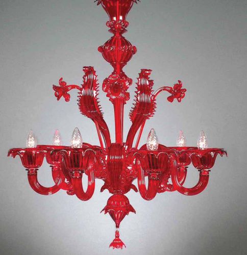 Klassischer Kronleuchter - DONIZETTI - Wave Murano Glass srl - Muranoglas / geblasenes Glas / 6 Glühbirnen