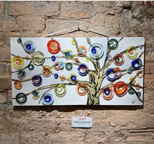 Muranoglas-Skulptur - ARTWORKS - Wave Murano Glass srl - geblasenes Glas / wandmontiert / freistehend