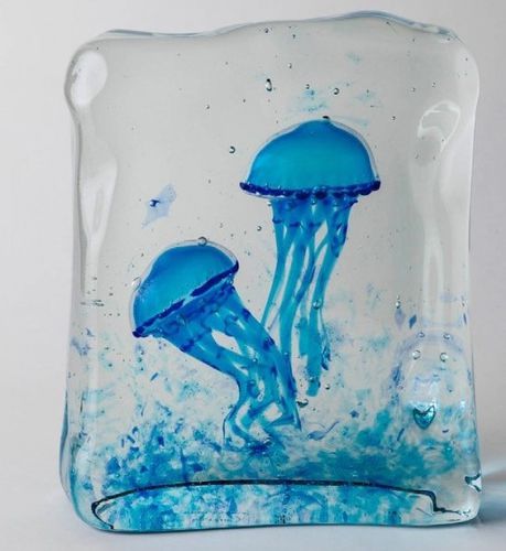 Muranoglas-Skulptur - Aquarium  - Wave Murano Glass srl - geblasenes Glas / freistehend / mehrfarbig