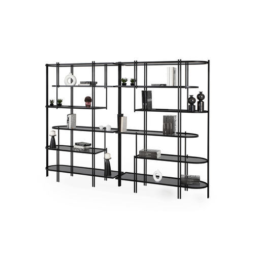 Modernes Bücherregal - CORAL - NDESIGN - Metall / schwarz