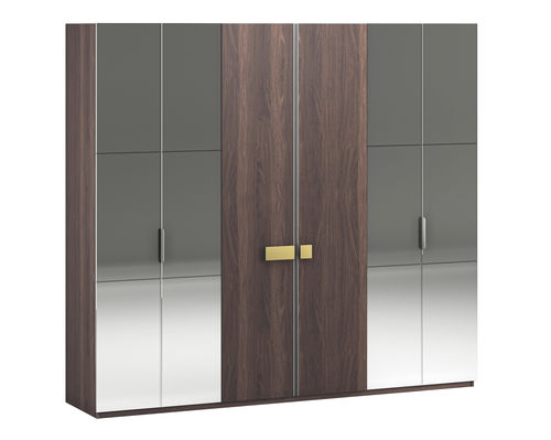 Moderner Kleiderschrank - Bergamo  - NDESIGN - Holz / Rauchglas / mit Schwingtür