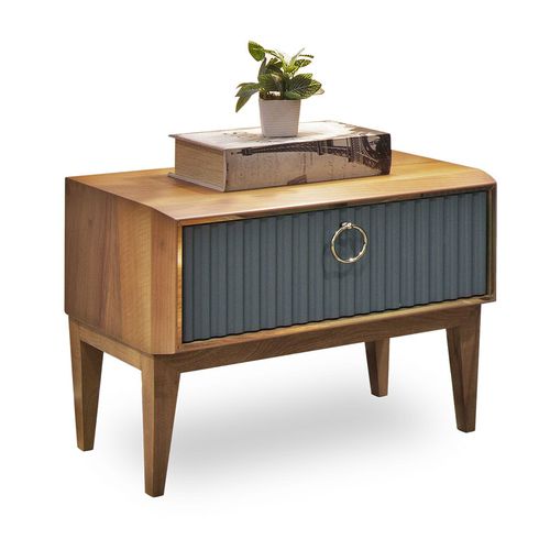 Moderner Nachttisch - Secret - NDESIGN - Holzfurnier / Metall / Gestell aus Furnierholz