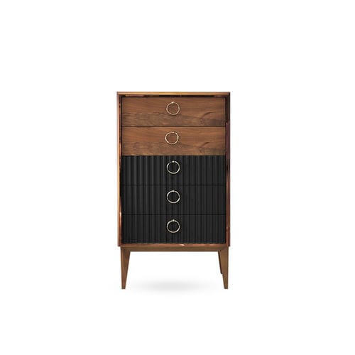 Moderner Chiffonnier - secret - NDESIGN - Holzfurnier / schwarz / anthrazitfarben