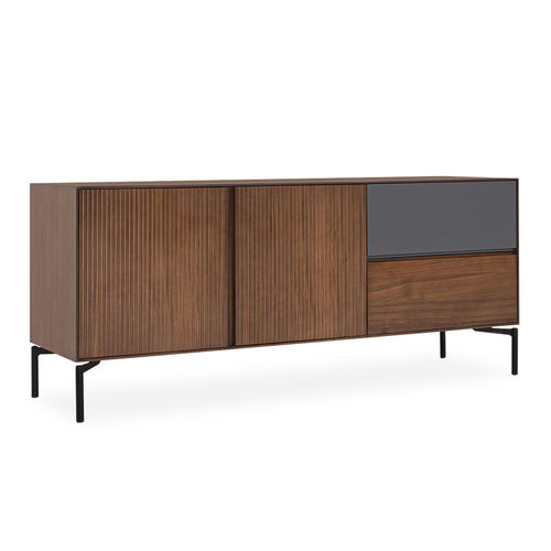Moderner Konsolentisch - pecan - NDESIGN - Holzfurnier / Gestell aus Metall / rechteckig