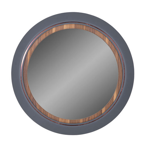 Wandmontierter Spiegel - secret  - NDESIGN - modern / rund / Holzfurnier