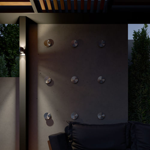 Moderne Wandleuchte - L17 - MP Design Inc. - für Garten / für Terrasse / Edelstahl