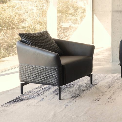 Moderner Sessel - MK.1357 - MOORKI - Stoff / Leder / schwarz