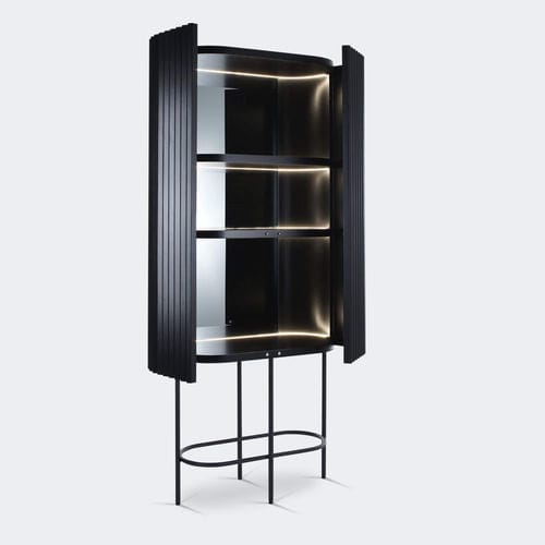 Moderner Barschrank - ETERNEL - Milla & Milli - Massivholz / Stahl / mit Flügeltür