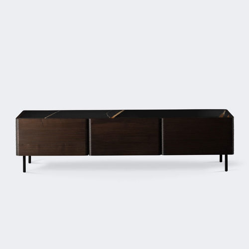 Modernes Sideboard - WAVES - Milla & Milli - Nussbaum / Buche / Marmor