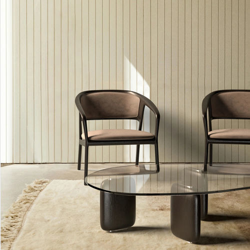 Moderner Sessel - ORIGIN - Spalli - Stoff / Leder / Nussbaum