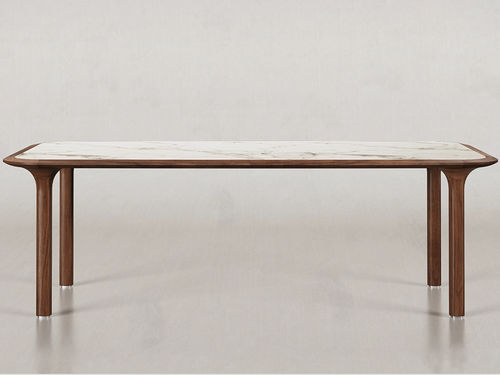 Moderner Tisch - PILLAR - Spalli - Nussbaum / Esche / geöltes Holz