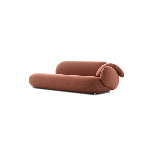 Moderne Récamiere - Pulla - Leolux Global bv - Stoff / Leder / Gestell aus verchromtem Metall