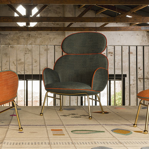 Moderner Sessel - Round - Lagranja Collection - Stoff / Leder / Eisen