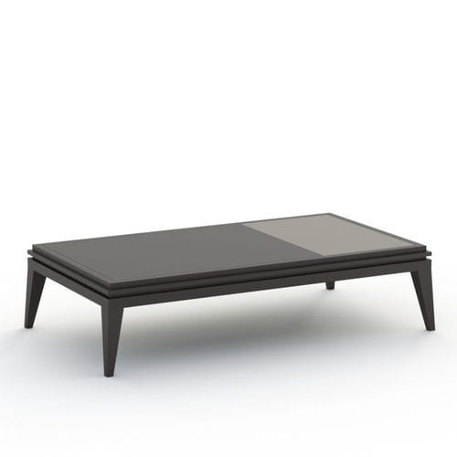 Moderner Couchtisch - OULU - Kico srl - lackiertes Glas / Eiche / Nussbaum