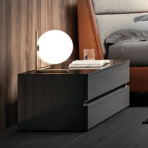 Moderner Nachttisch - RIO - Kico srl - melaminbeschichtet / Gestell aus Eiche / Gestell aus lackiertem Holz