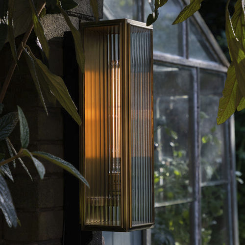 Moderne Laterne - HAZEL  - J. Adams & Co. - Glas / Bronze / Birke