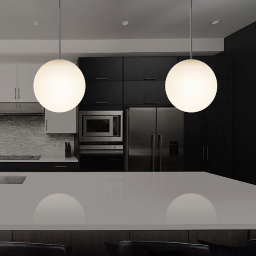 Hängelampe - BOLA - Pablo Designs - Aluminium / Edelstahl / geblasenes Glas