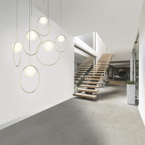 Hängelampe - BOLA  - Pablo Designs - Aluminium / polierter Edelstahl / Glas