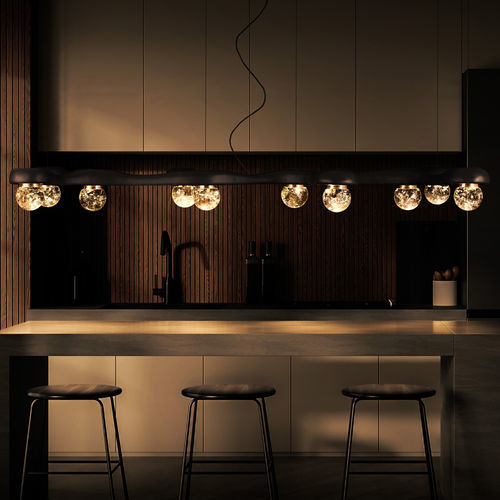 Hängelampe - TEN - Opoggio Srl - Messing / Holz / organisches Design