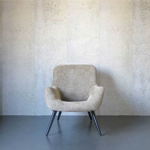 Moderner Sessel - Flynn - Evolution 21 - Karine Bonjean bv - Samt / Holz / graubraun