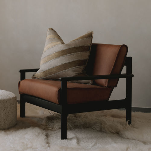 Moderner Sessel - Manhattan - Evolution 21 - Karine Bonjean bv - Stoff / Holz / mit abnehmbarem Kissen
