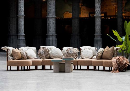 Modulsofa - The Island  - Evolution 21 - Karine Bonjean bv - modern / Stoff / mit abnehmbarem Kissen