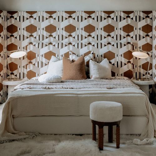 Doppelbett - Coup de Foudre - Evolution 21 - Karine Bonjean bv - modern / gepolstertes Kopfteil / Stoff