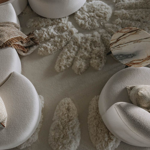 Moderner Teppich - Fiori - Evolution 21 - Karine Bonjean bv - Blumenmotiv / Stoff / Mohair