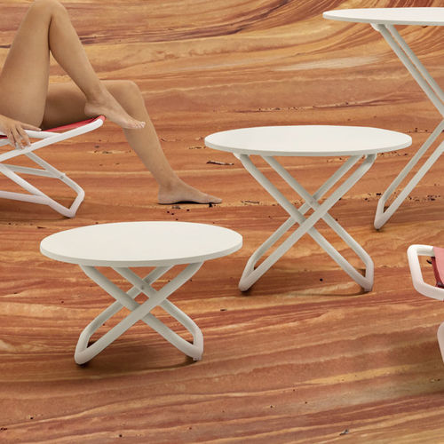 Moderner Couchtisch - TRIP  - Diabla - thermolackiertes Aluminium / Gestell aus Aluminium / rund