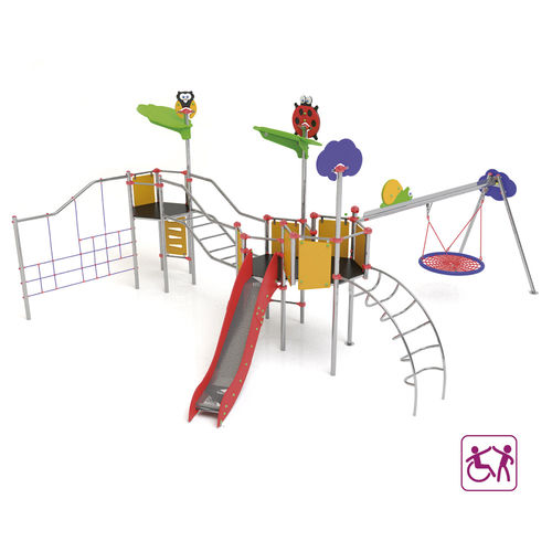 Edelstahl-Spielplatzgerät - THE COPPICE  - mobipark - Sperrholz / HDPE / behindertenfreundlich