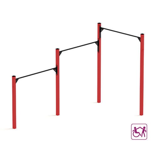 3-fach-Klimmzugstange - CHIN  - mobipark - galvanisiertem Stahl / für Außenbereich / für Sportparcours