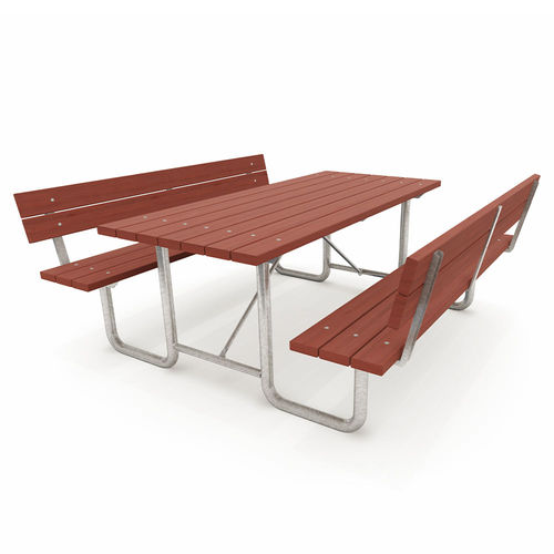 Moderner Picknicktisch - CIUDAD  - mobipark - WPC / Gestell aus galvanisiertem Stahl / rechteckig