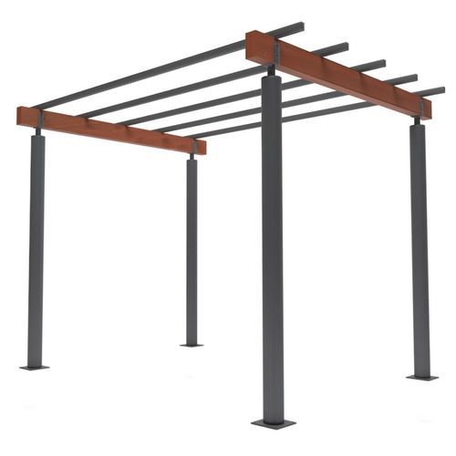 Selbsttragende Pergola - POLIFILO - mobipark - Holzfurnier / Stahl / Holzdach