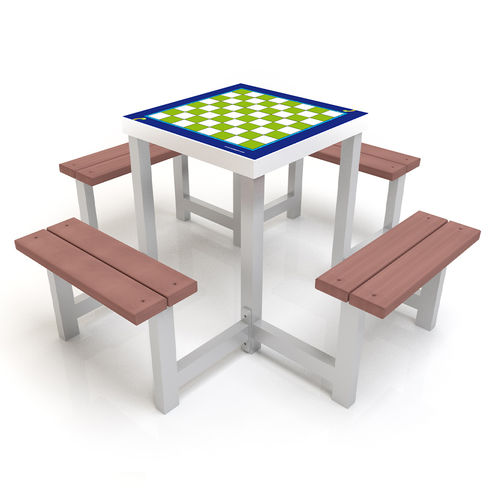 Schachtisch für Außenbereich - JOC-98A-MT  - mobipark - modern / für Spielplätze / Verbundmaterial aus Holz