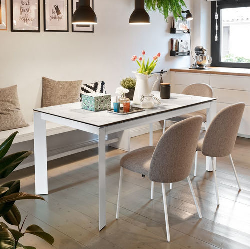 Moderner Tisch - BARON - Connubia - Hartglas / Laminat / Keramik