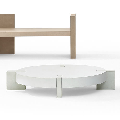 Moderner Couchtisch - DUCALE - CIMENTO - Beton / Gestell aus Beton / rechteckig