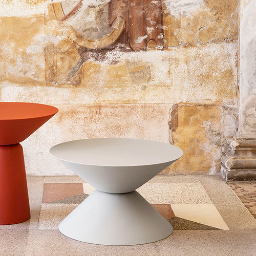 Moderner Couchtisch - MURANO - CIMENTO - Beton / Gestell aus Beton / rund