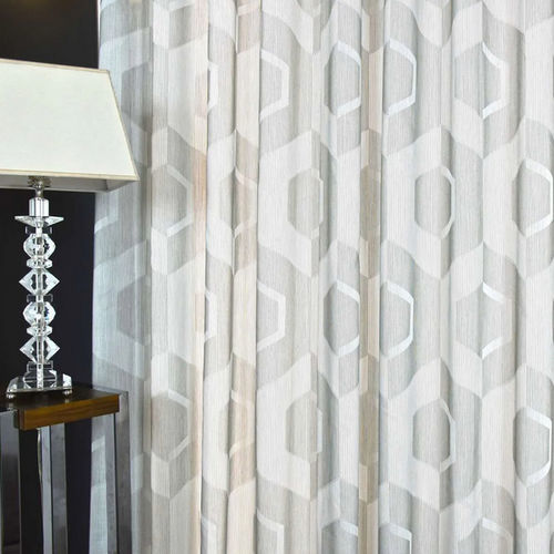 Gardine / geometrisches Muster - MIRANDA - Ciesse Tendaggi srl - Leinen / Polyester / waschbar
