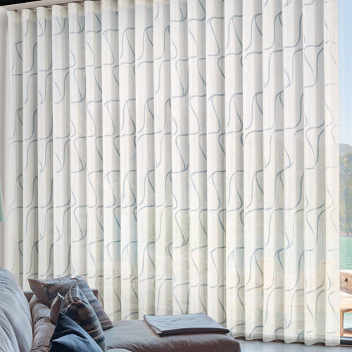 Vorhangstoff - SAONA - Ciesse Tendaggi srl - geometrisches Muster / Polyester / Viskose
